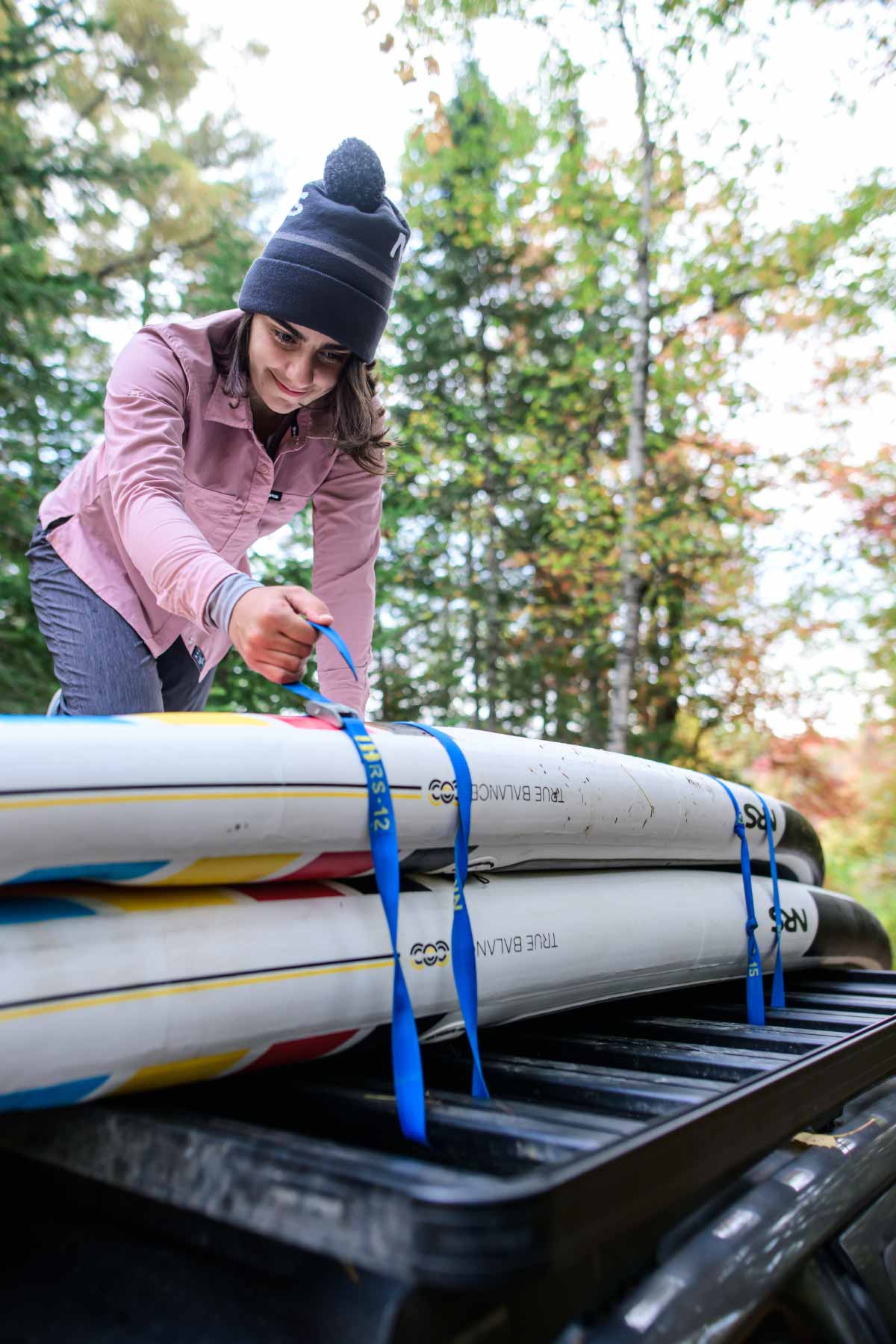 NRS HD Tie-Down Straps in use securing outdoor gear