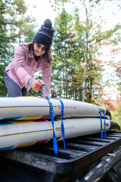 NRS HD Tie-Down Straps in use securing outdoor gear