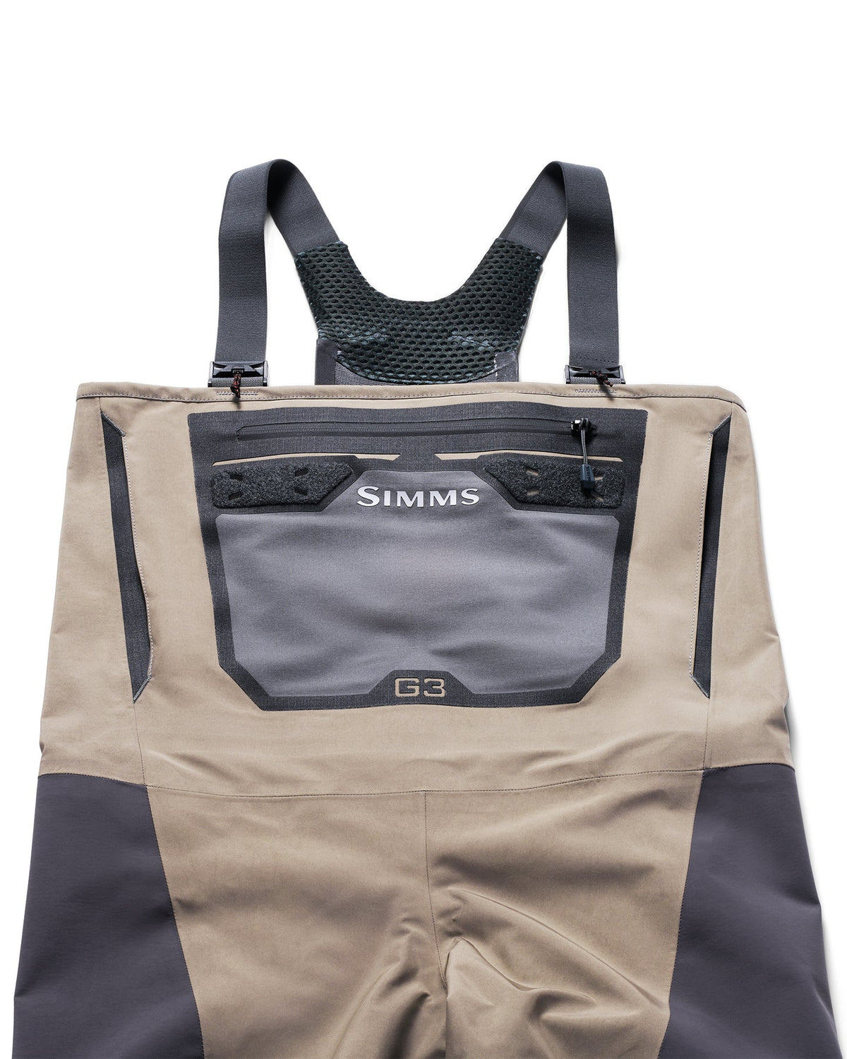 Simms G3 Pro Guide Waders chest pocket and suspender system