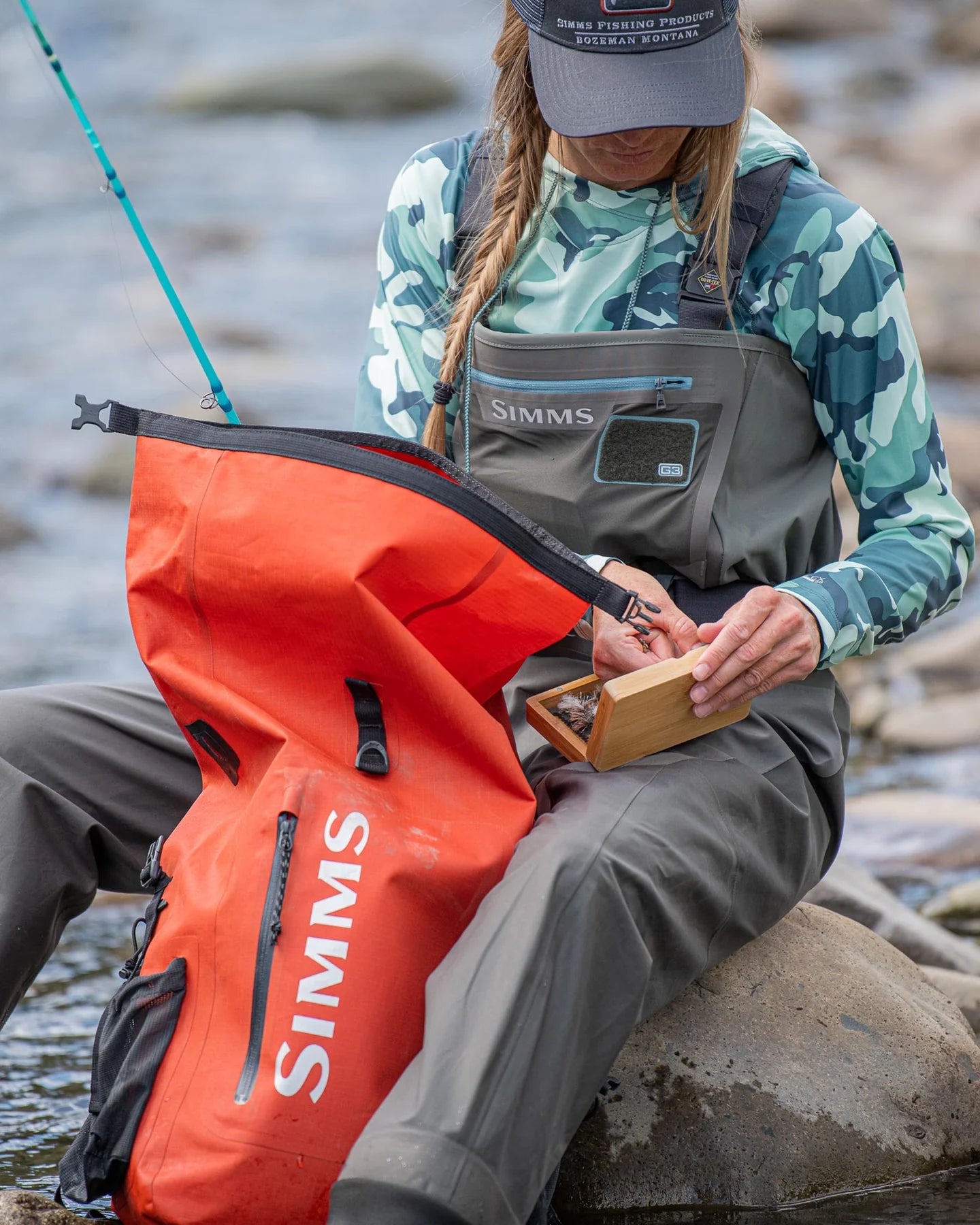 Simms Dry Creek Rolltop Backpack - Simms Orange