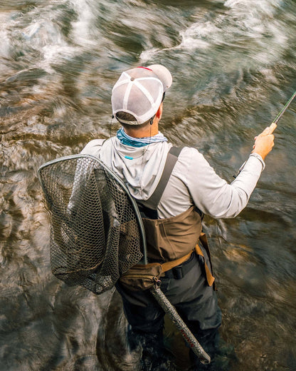 Simms G3 Pro Guide Waders in use while fly fishing