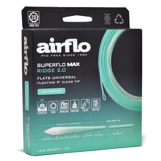 Airflo Superflo Max Ridge 2.0 SW Flats Universal - 9' Clear Tip - New for 2026