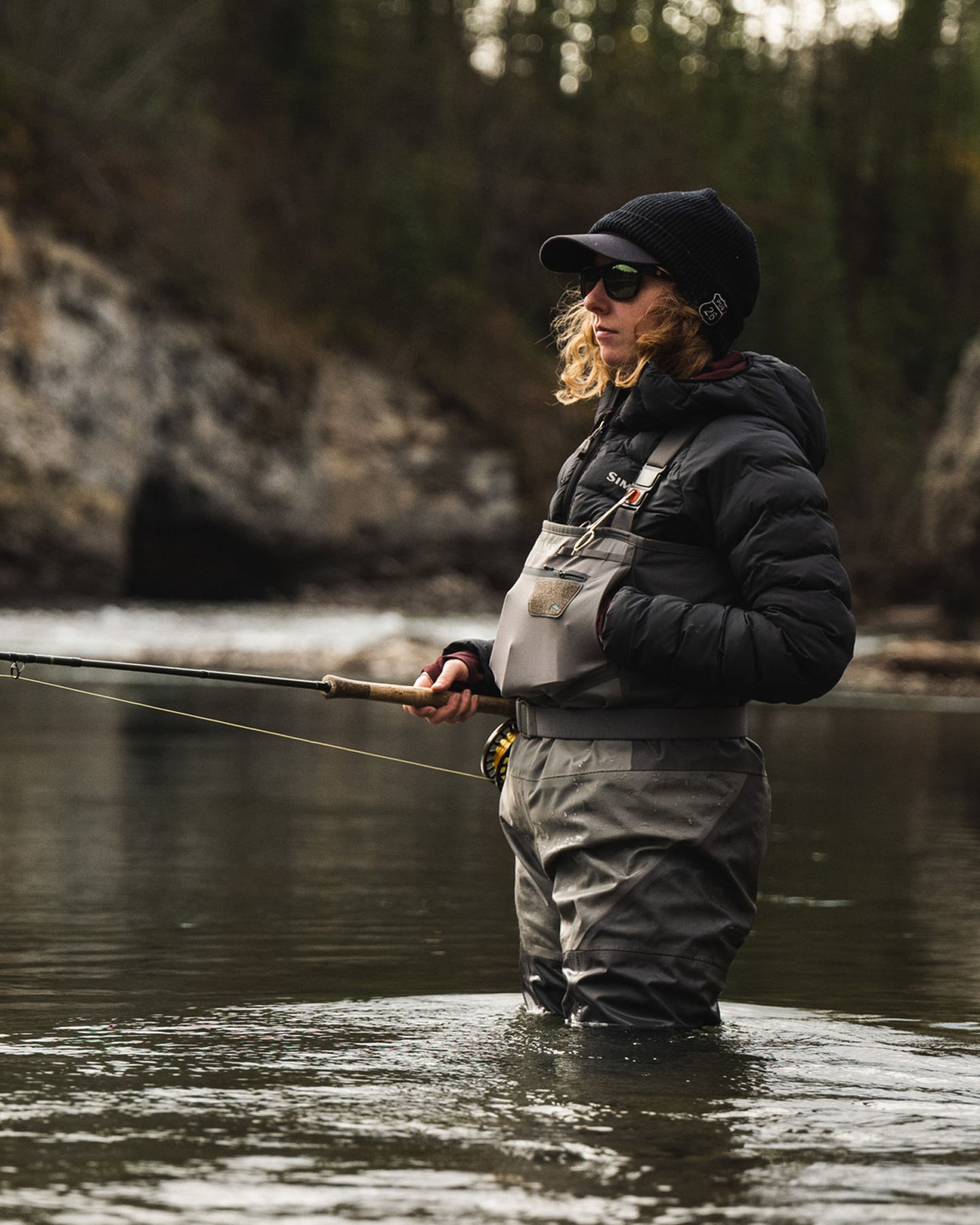 Simms Women's Freestone Waders - Stockingfoot - Angler river scene